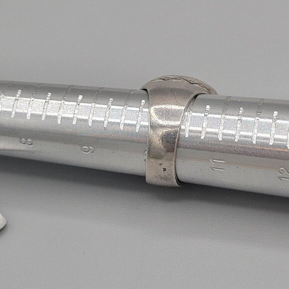 Mexican Cantera Fire Opal Mens Ring Sterling Silver Twisted Rope Border 9 3/4 - Picture 8 of 11